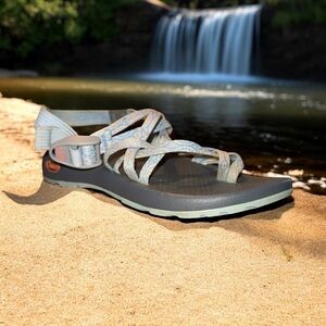Chaco Womens ZX/2 Classic Sandals Shoes Trail Hiking Gray Blue Orange Size 8